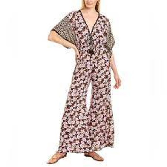 Johnny Was Pants - Johnny Was Jade Karisma Wide Leg Mixed Print Jumpsuit Size Small